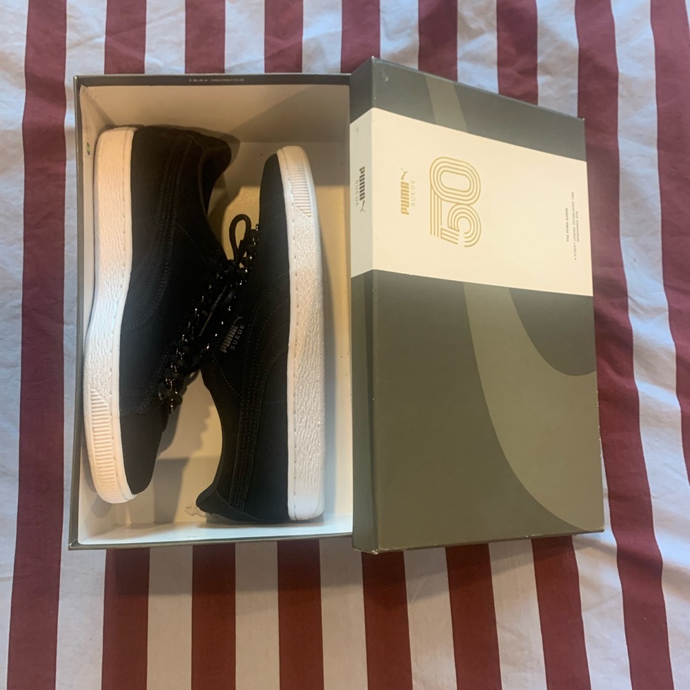 Puma Black and White Low-Top Sneakers